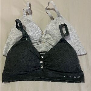 Laura Ashley Women's Black and Gray Bralette Set